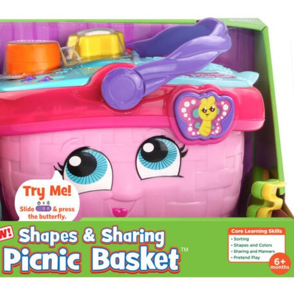 NEW LeapFrog Shapes & Sharing Picnic Basket English Edition Musical Interactive - Picture 3 of 6